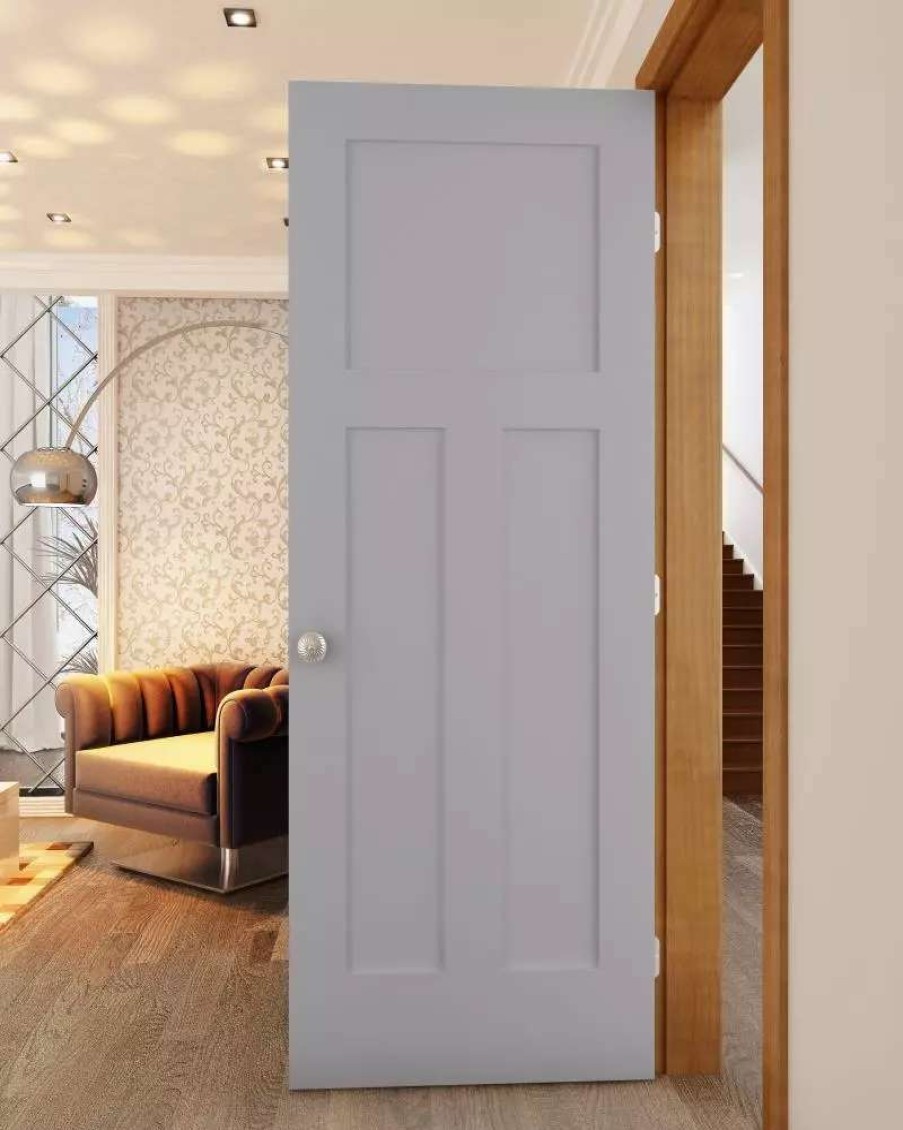 Interior Doors * | Reliabilt Slab Doors Shaker 24-In X 80-In Driftwood 3-Panel Craftsman