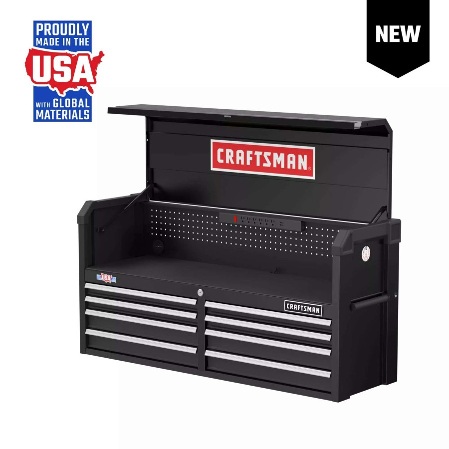 Tool Storage & Work Benches * | Craftsman Top Tool Chests 2000 Series 51.5-In W X 24.7-In H 8-Drawer Steel Tool Chest (Black)