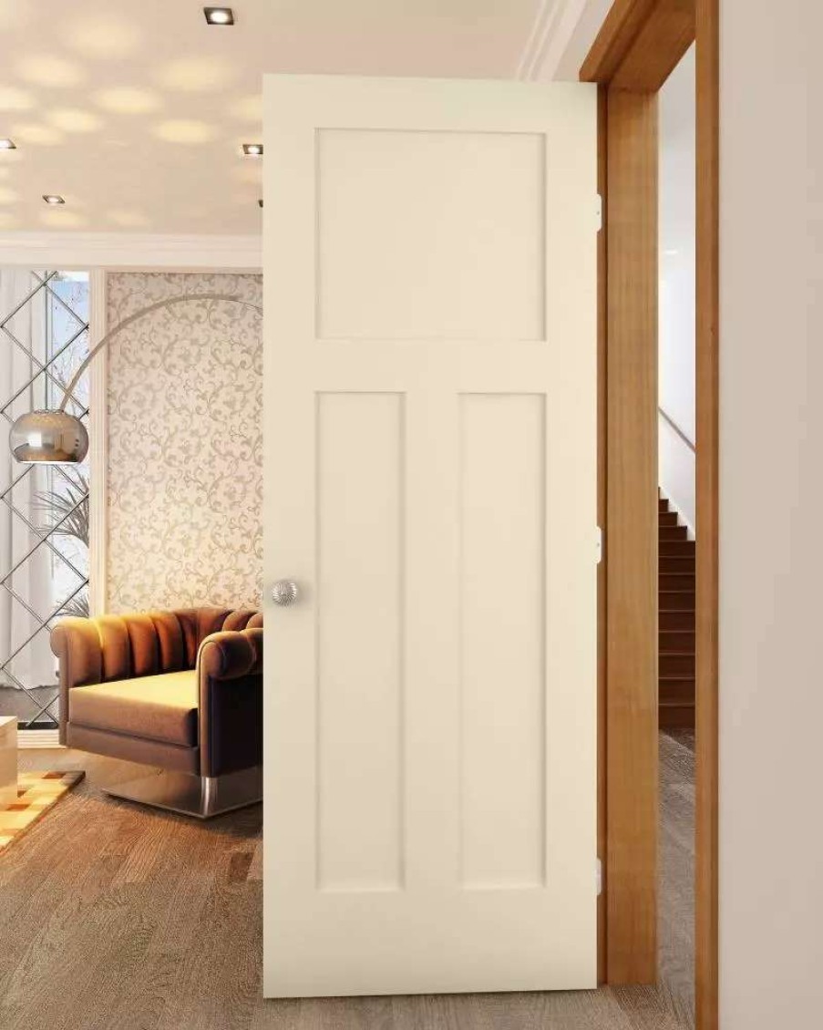 Interior Doors * | Reliabilt Slab Doors Shaker 28-In X 80-In Cream-N-Sugar 3-Panel Craftsman