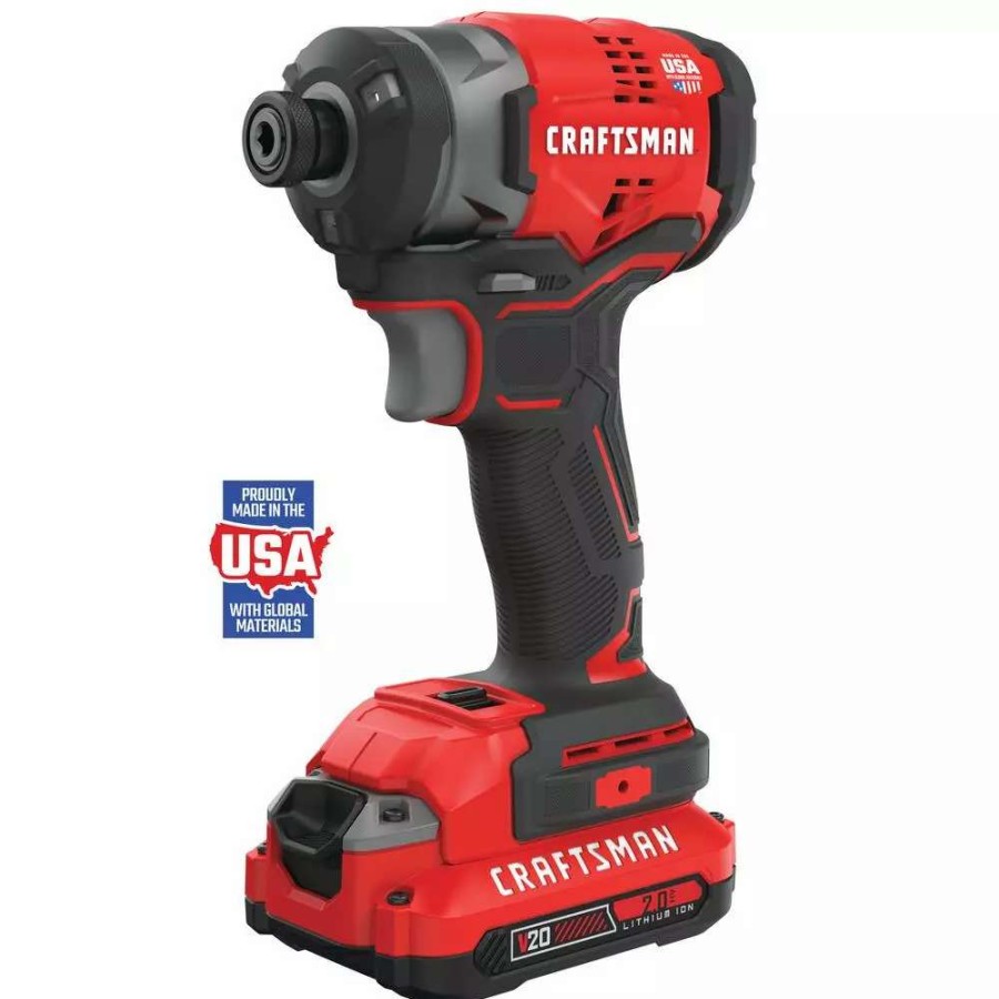 Power Tools * | Craftsman Impact Drivers V20 20-Volt Max Variable Speed Brushless Cordless Impact Driver (2-Batteries Included)