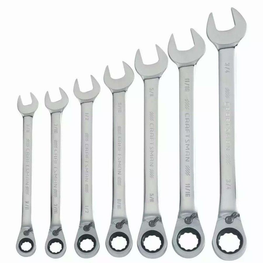 Hand Tools * | Craftsman Ratchet Wrenches & Sets 7-Piece Set 12-Point Standard (Sae) Ratchet Wrench Set