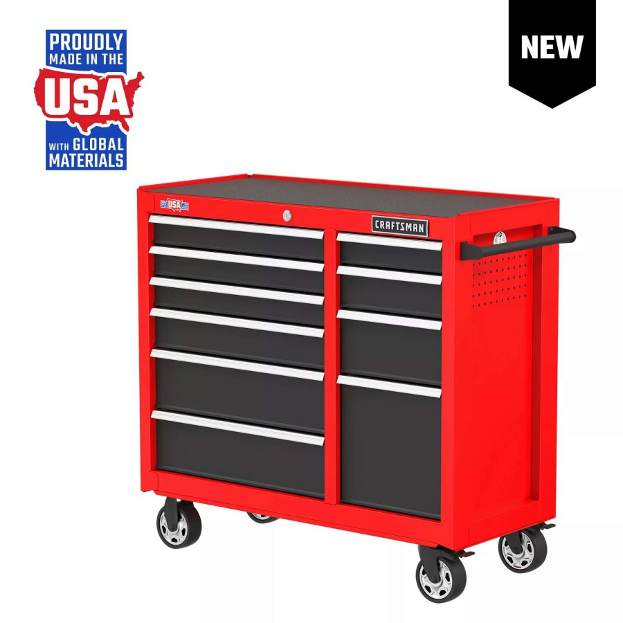 Tool Storage & Work Benches * | Craftsman Bottom Tool Cabinets 2000 Series 41-In 10-Drawer Cabinet Red