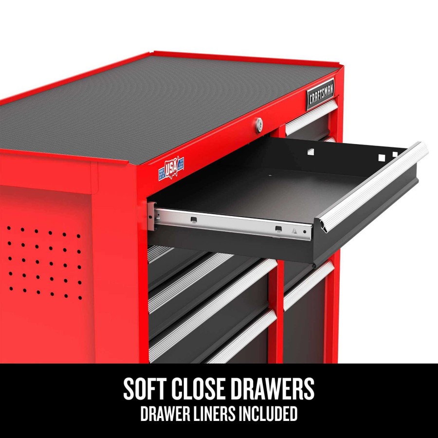 Tool Storage & Work Benches * | Craftsman Bottom Tool Cabinets 2000 Series 41-In 10-Drawer Cabinet Red