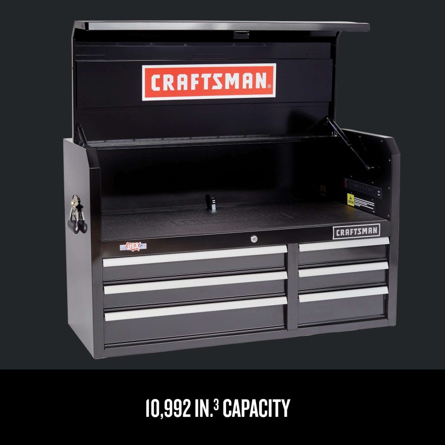 Tool Storage & Work Benches * | Craftsman Top Tool Chests 2000 Series 40.5-In W X 24.5-In H 6-Drawer Steel Tool Chest (Black)