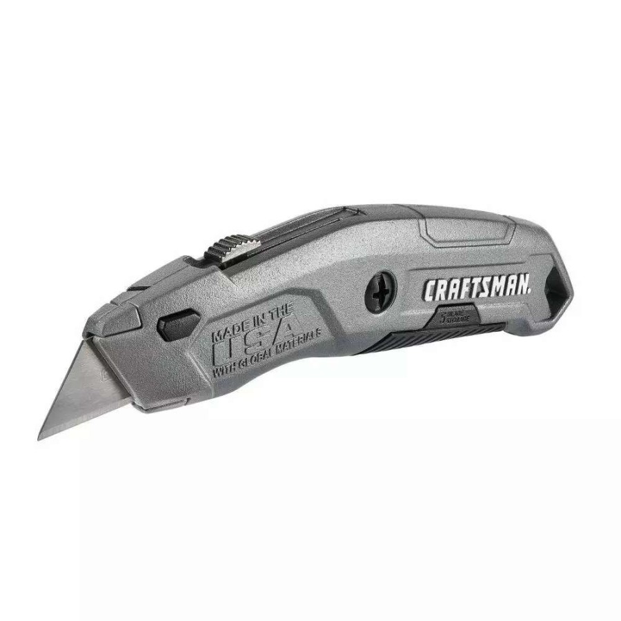 Hand Tools * | Craftsman Utility Knives Quick Change 3-Blade Retractable Utility Knife With On Tool Blade Storage