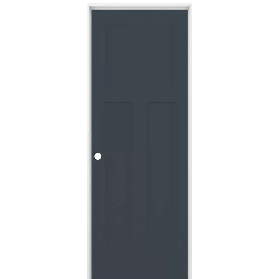 Interior Doors * | Reliabilt Prehung Interior Doors Shaker 24-In X 80-In Slate 3-Panel Craftsman Solid Core Prefinished Pine Mdf Right Hand Inswing Single Prehung Interior Door