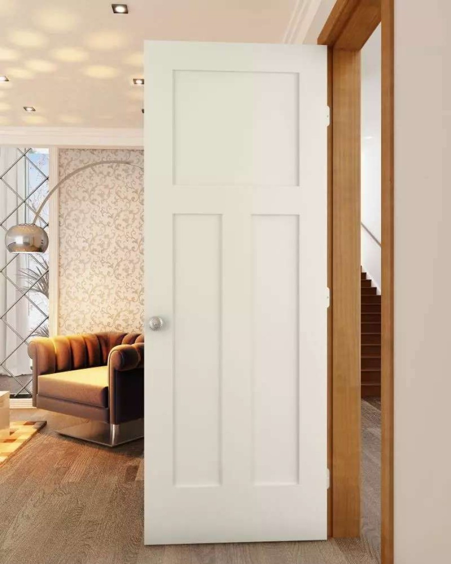 Interior Doors * | Reliabilt Slab Doors Shaker 24-In X 80-In Moonglow 3-Panel Craftsman