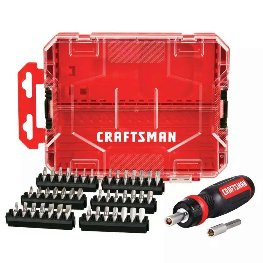 Hand Tools * | Craftsman Screwdrivers Versastack 44-Piece Bi-Material Handle Magnetic Ratcheting Set Multi-Bit Screwdriver Set