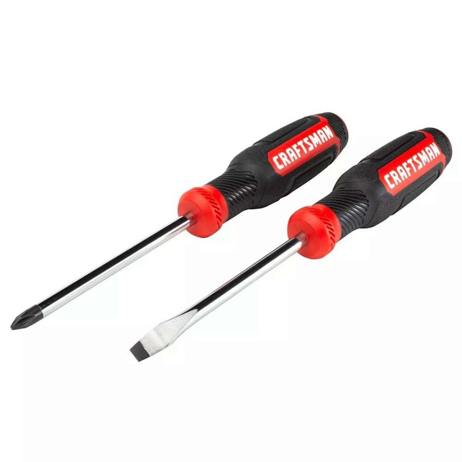 Hand Tools * | Craftsman Screwdrivers 2-Piece Bi-Material Handle Set Screwdriver Set