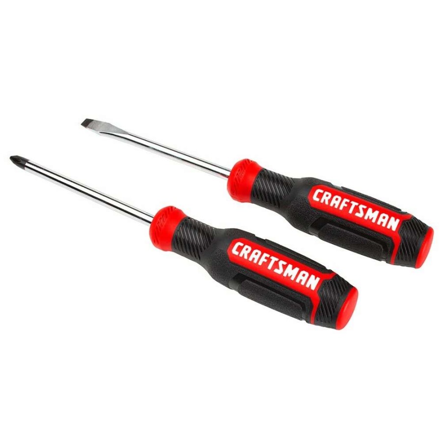 Hand Tools * | Craftsman Screwdrivers 2-Piece Bi-Material Handle Set Screwdriver Set