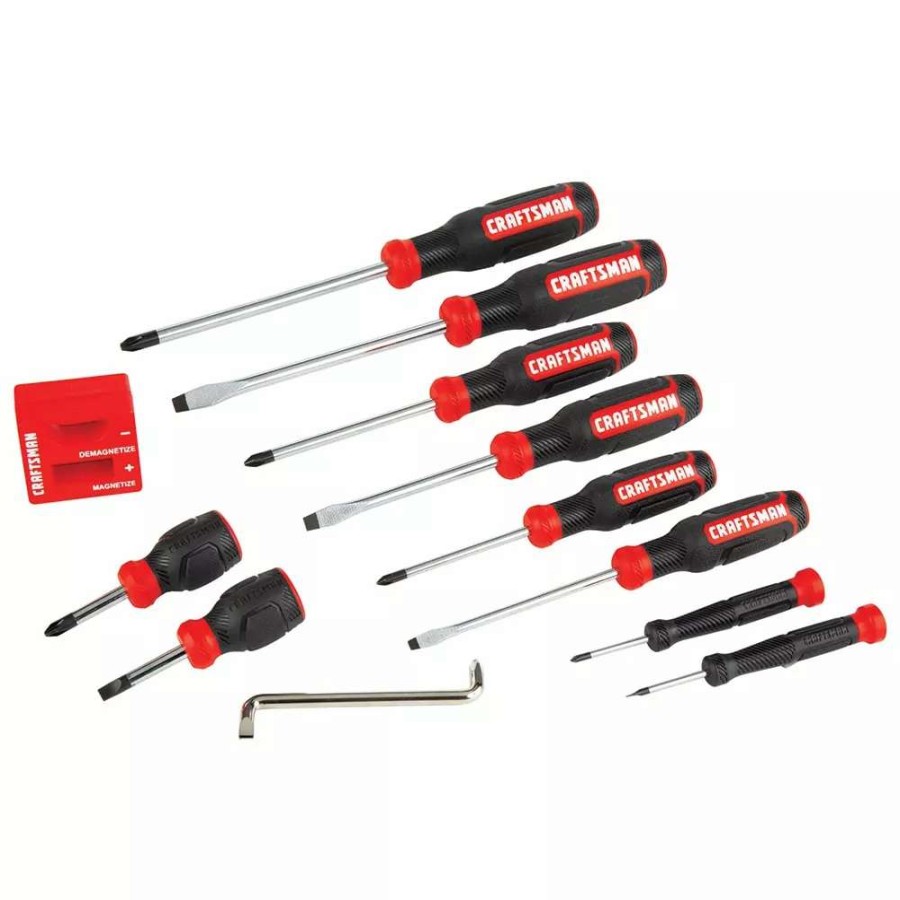 Hand Tools * | Craftsman Screwdrivers 12-Piece Bi-Material Handle Set Screwdriver Set