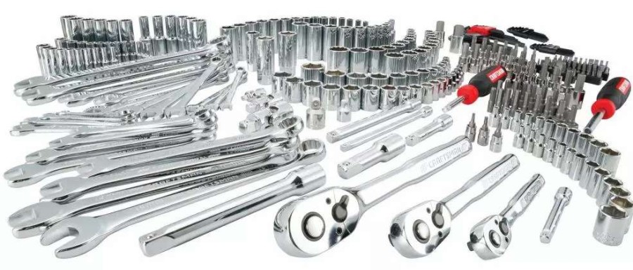 Hand Tools * | Craftsman Mechanics Tool Sets 308-Piece Standard (Sae) And Metric Combination Polished Chrome Mechanics Tool Set (1/4-In; 3/8-In)