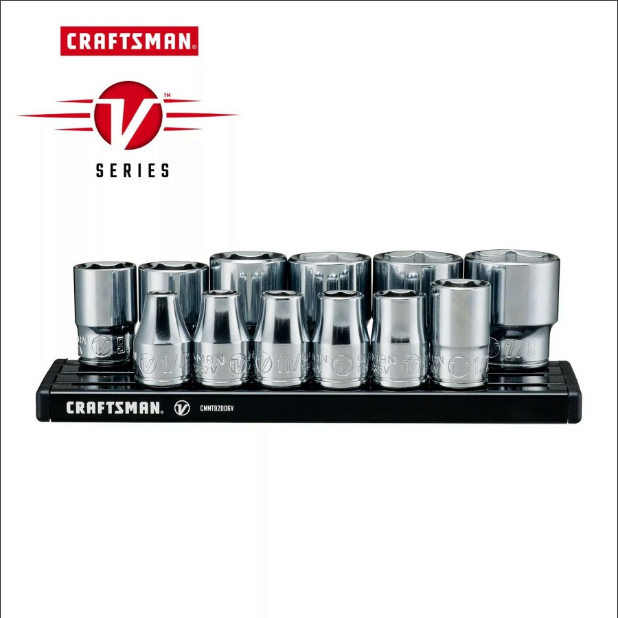 Hand Tools * | Craftsman Sockets & Socket Sets V-Series 12-Piece Standard (Sae) 3/8-In Drive 6-Point Set Shallow Socket Set