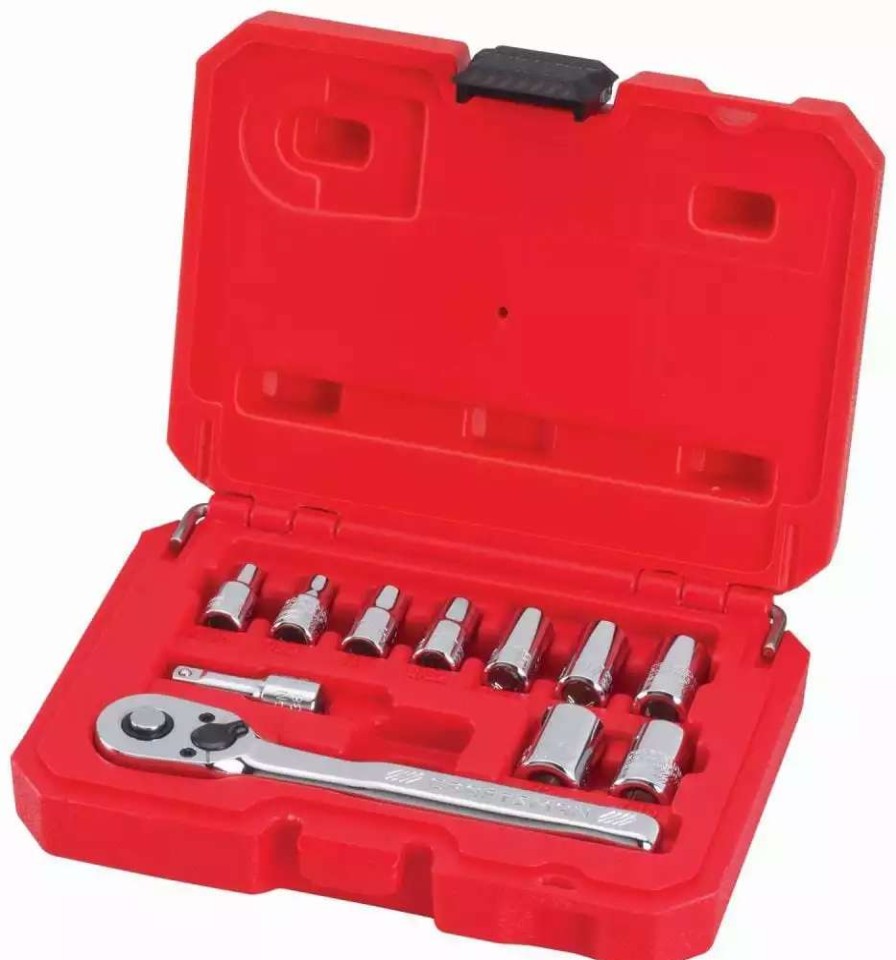 Hand Tools * | Craftsman Mechanics Tool Sets 11-Piece Standard (Sae) Polished Chrome Mechanics Tool Set (1/4-In)