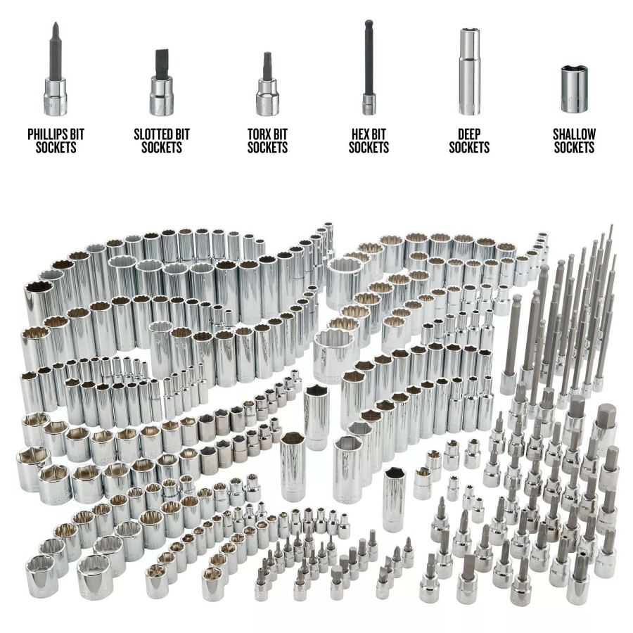 Hand Tools * | Craftsman Mechanics Tool Sets 299-Piece Standard (Sae) Polished Chrome Mechanics Tool Set