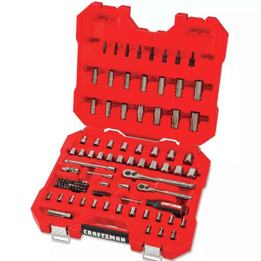 Hand Tools * | Craftsman Mechanics Tool Sets 105-Piece Standard (Sae) And Metric Combination Gunmetal Chrome Mechanics Tool Set (1/4-In; 3/8-In)