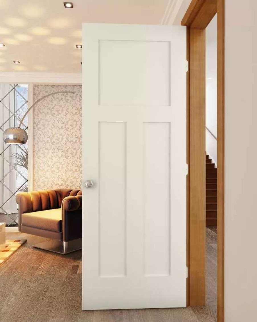 Interior Doors * | Reliabilt Slab Doors Shaker 32-In X 80-In Moonglow 3-Panel Craftsman