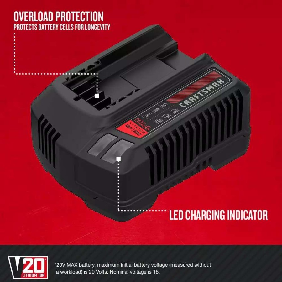 Power Tool Accessories * | Craftsman Power Tool Batteries & Chargers 20-Volt Max Power Tool Battery Charger