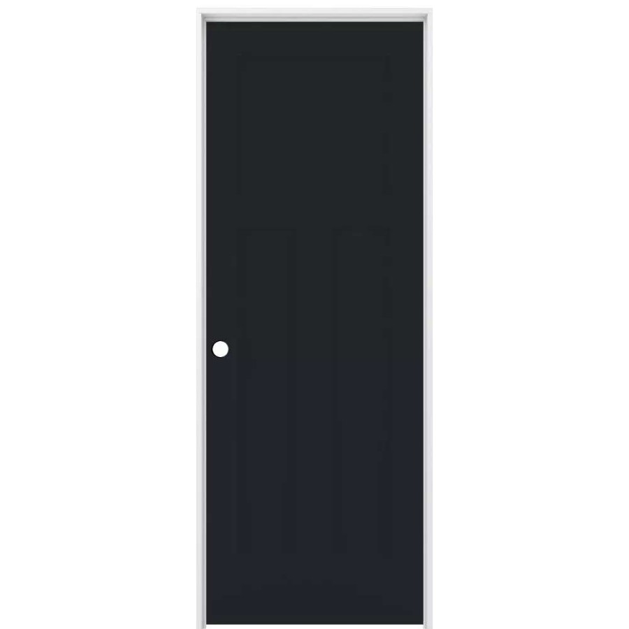 Interior Doors * | Reliabilt Prehung Interior Doors Shaker 24-In X 80-In Midnight 3-Panel Craftsman Solid Core Prefinished Pine Mdf Left Hand Inswing Single Prehung Interior Door