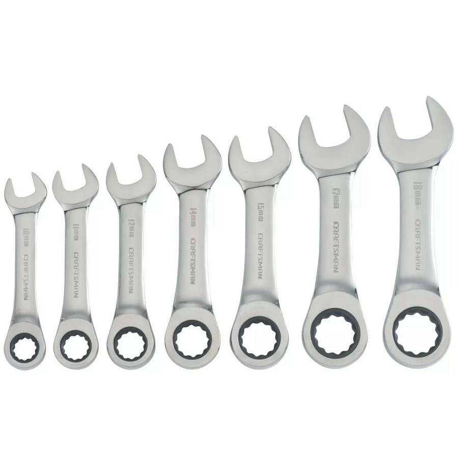 Hand Tools * | Craftsman Ratchet Wrenches & Sets 7-Piece Set 12-Point Metric Ratchet Wrench Set