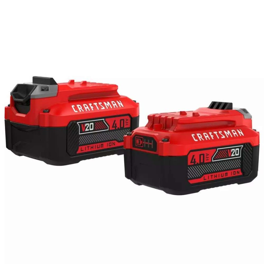 Power Tool Accessories * | Craftsman Power Tool Batteries & Chargers V20 20-Volt Max 2-Pack 4 Amp-Hour; 4 Amp-Hour Lithium Power Tool Battery