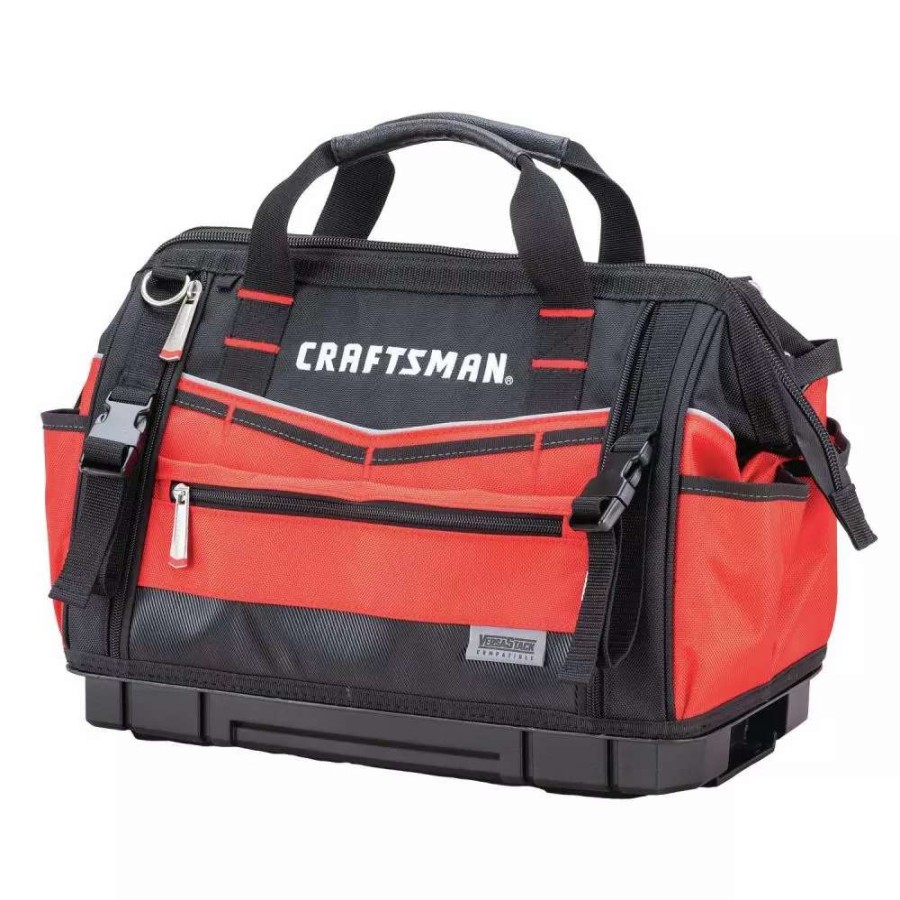 Tool Storage & Work Benches * | Craftsman Tool Bags Versastack Red/Black Polyester 17-In Zippered Tool Bag