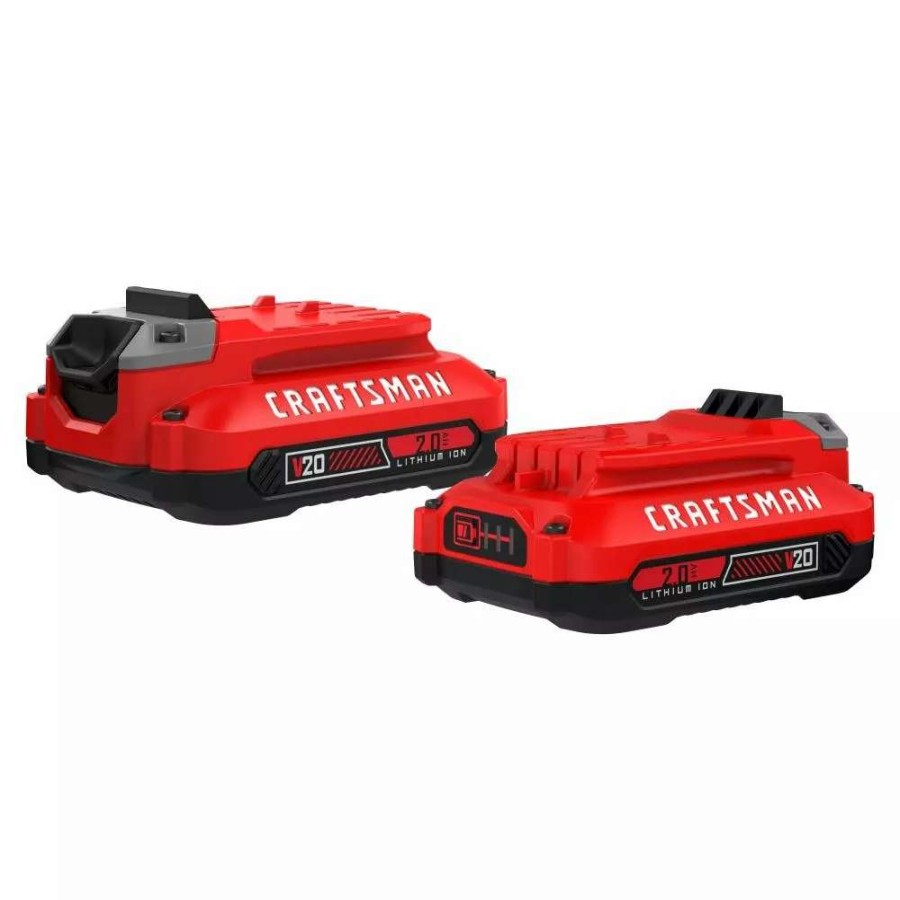 Power Tool Accessories * | Craftsman Power Tool Batteries & Chargers V20 20-Volt Max 2-Pack 2 Amp-Hour Lithium Power Tool Battery