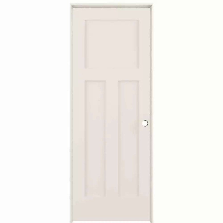 Interior Doors * | American Building Supply Prehung Interior Doors Shaker 24-In X 80-In Moonglow 3-Panel Craftsman Solid Core Prefinished Pine Mdf Left Hand Inswing Single Prehung Interior Door