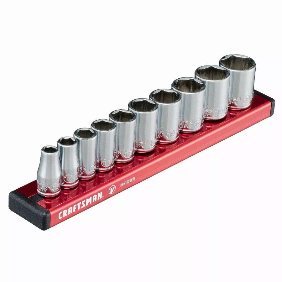 Hand Tools * | Craftsman Sockets & Socket Sets V-Series 10-Piece Metric 1/4-In Drive 6-Point Set Shallow Socket Set