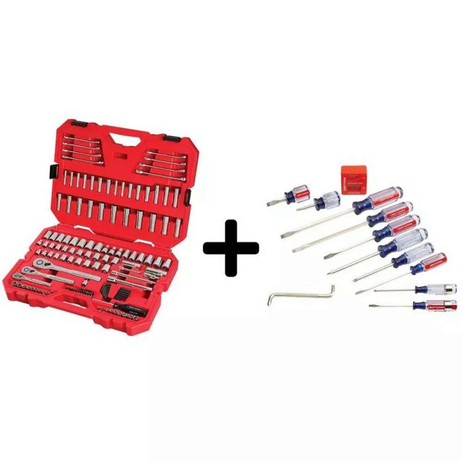 Hand Tools * | Craftsman Mechanics Tool Sets 135-Piece Standard (Sae) And Metric Combination Polished Chrome Mechanics Tool Set (1/4-In; 3/8-In)