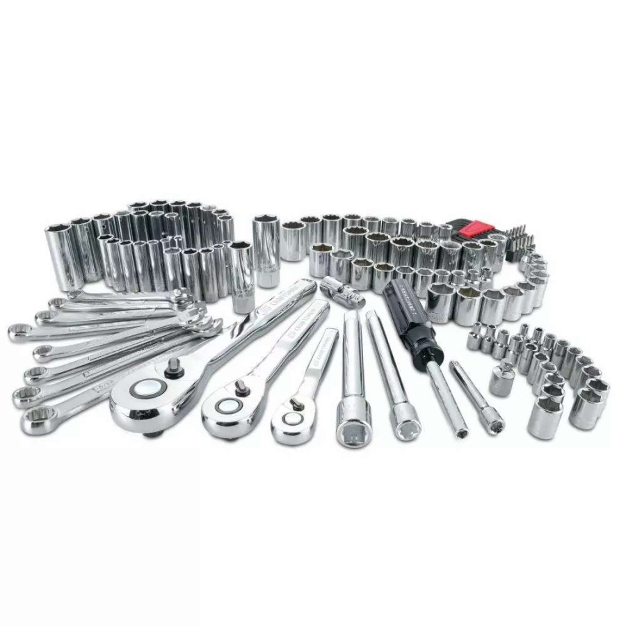 Hand Tools * | Craftsman Mechanics Tool Sets 135-Piece Standard (Sae) And Metric Combination Polished Chrome Mechanics Tool Set (1/4-In; 3/8-In)