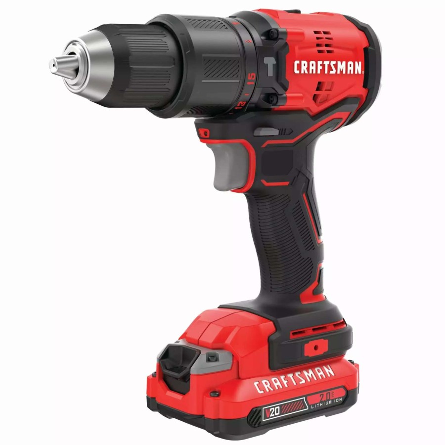 Power Tools * | Craftsman Hammer Drills V20 1/2-In 20-Volt Max Variable Speed Brushless Cordless Hammer Drill (2-Batteries Included)