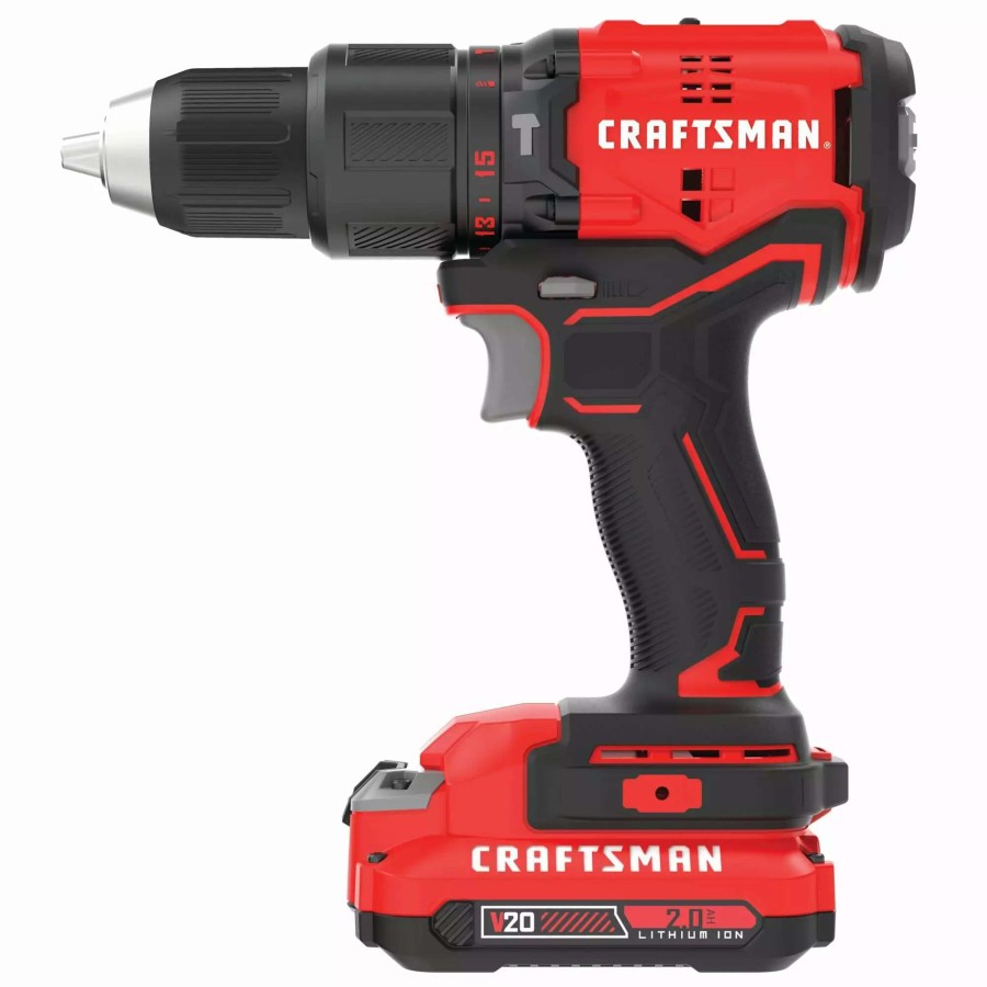 Power Tools * | Craftsman Hammer Drills V20 1/2-In 20-Volt Max Variable Speed Brushless Cordless Hammer Drill (2-Batteries Included)