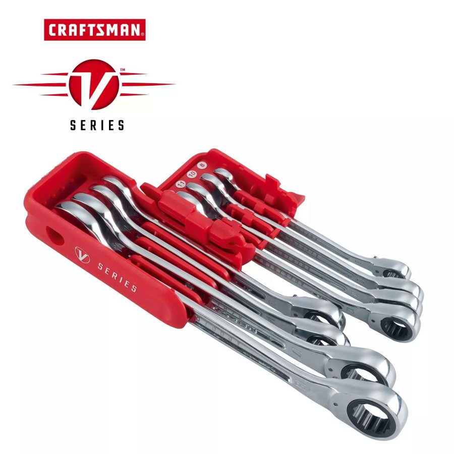 Hand Tools * | Craftsman Ratchet Wrenches & Sets V-Series 8-Piece Set 12-Point Metric Ratchet Wrench Set