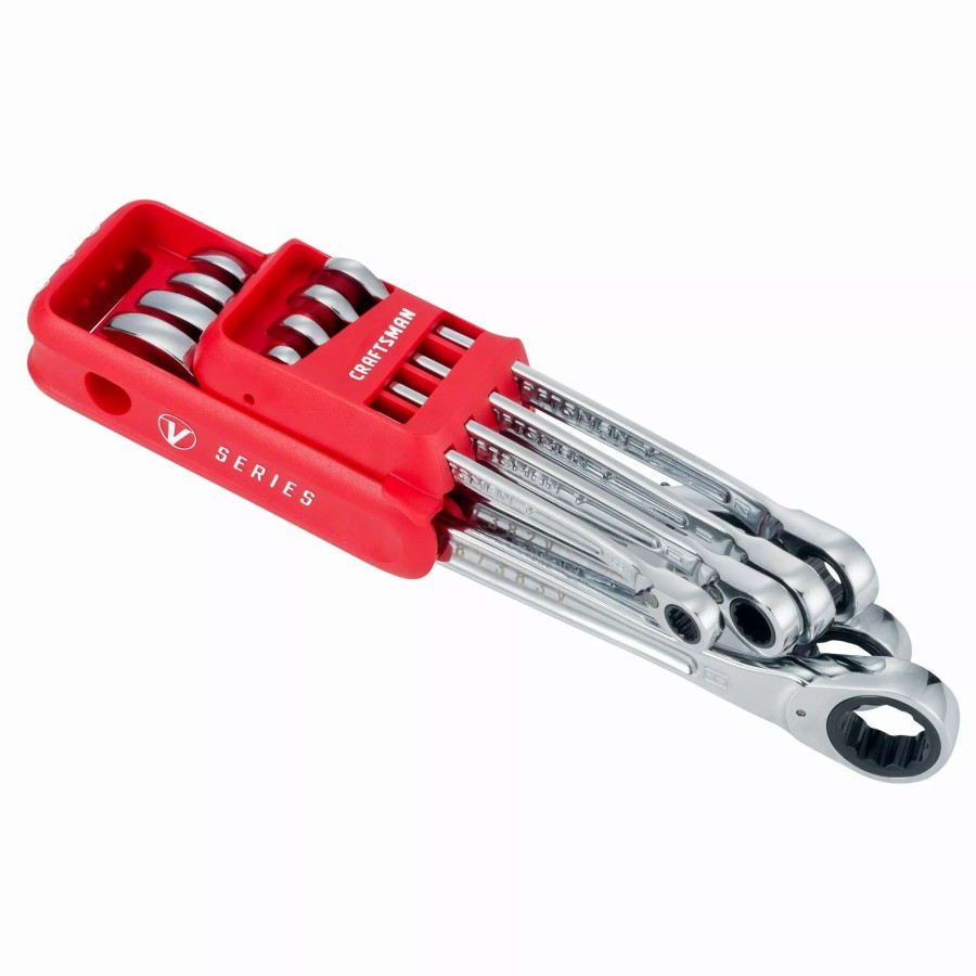 Hand Tools * | Craftsman Ratchet Wrenches & Sets V-Series 8-Piece Set 12-Point Metric Ratchet Wrench Set