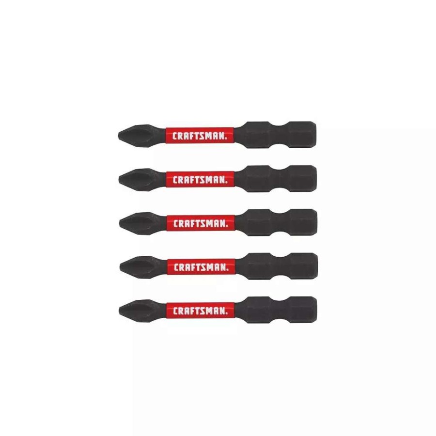 Power Tool Accessories * | Craftsman Impact Driver Bits Impact-Rated 5-Piece 1/4-In X 2-In Phillips Impact Driver Bit