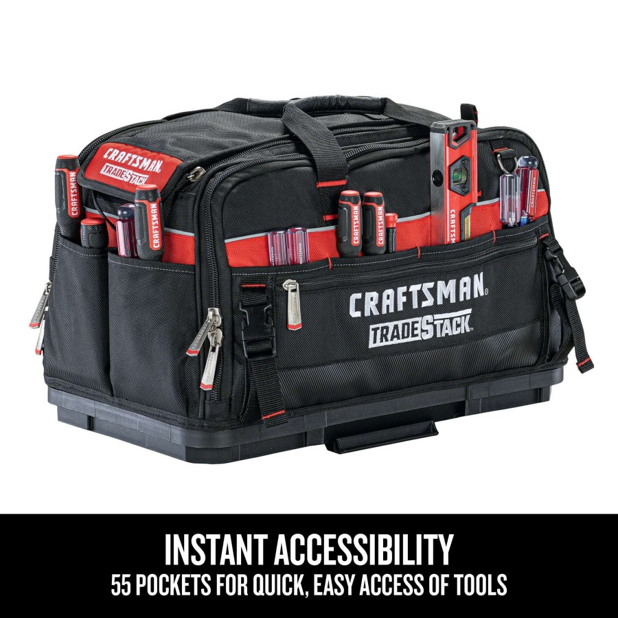 Tool Storage & Work Benches * | Craftsman Tool Bags Tradestack System Black/Red Polyester 22.5-In Tool Bag