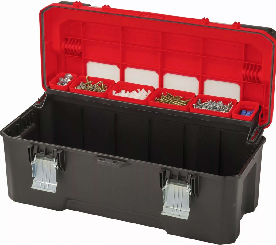 Tool Storage & Work Benches * | Craftsman Portable Tool Boxes Pro 26-In Red Plastic Lockable Tool Box