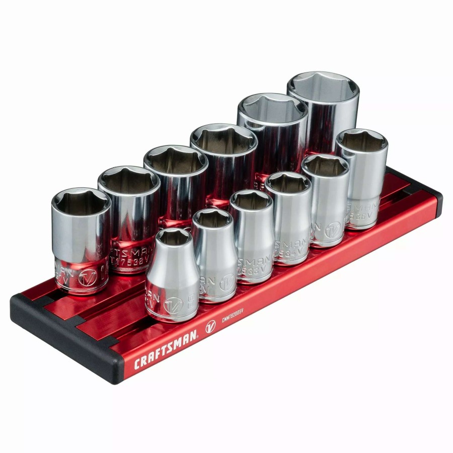 Hand Tools * | Craftsman Sockets & Socket Sets V-Series 12-Piece Metric 3/8-In Drive 6-Point Set Shallow Socket Set