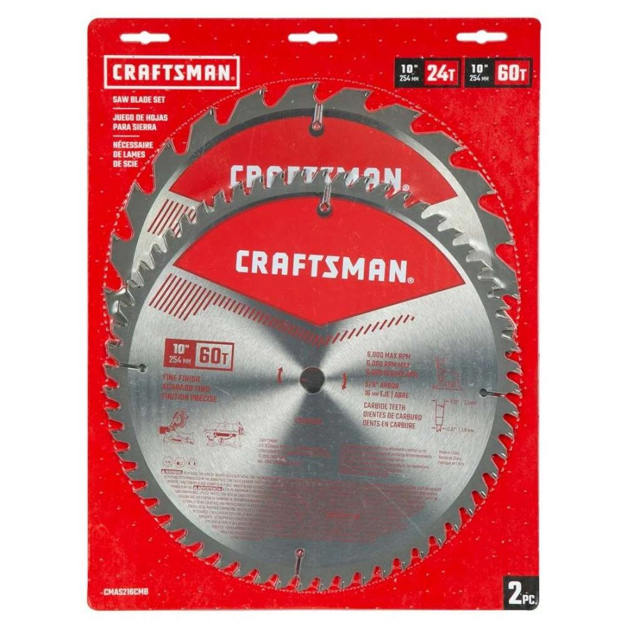 Power Tool Accessories * | Craftsman Circular Saw Blades 2-Pack 10-In Set High-Speed Steel Circular Saw Blade Set