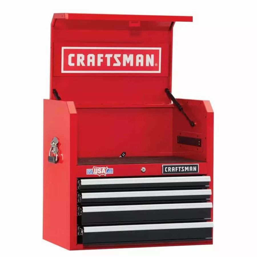 Tool Storage & Work Benches * | Craftsman Top Tool Chests 2000 Series 26-In W X 24.5-In H 4-Drawer Steel Tool Chest (Red)