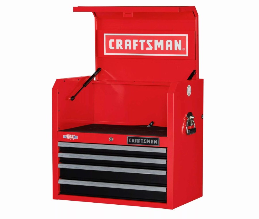 Tool Storage & Work Benches * | Craftsman Top Tool Chests 2000 Series 26-In W X 24.5-In H 4-Drawer Steel Tool Chest (Red)