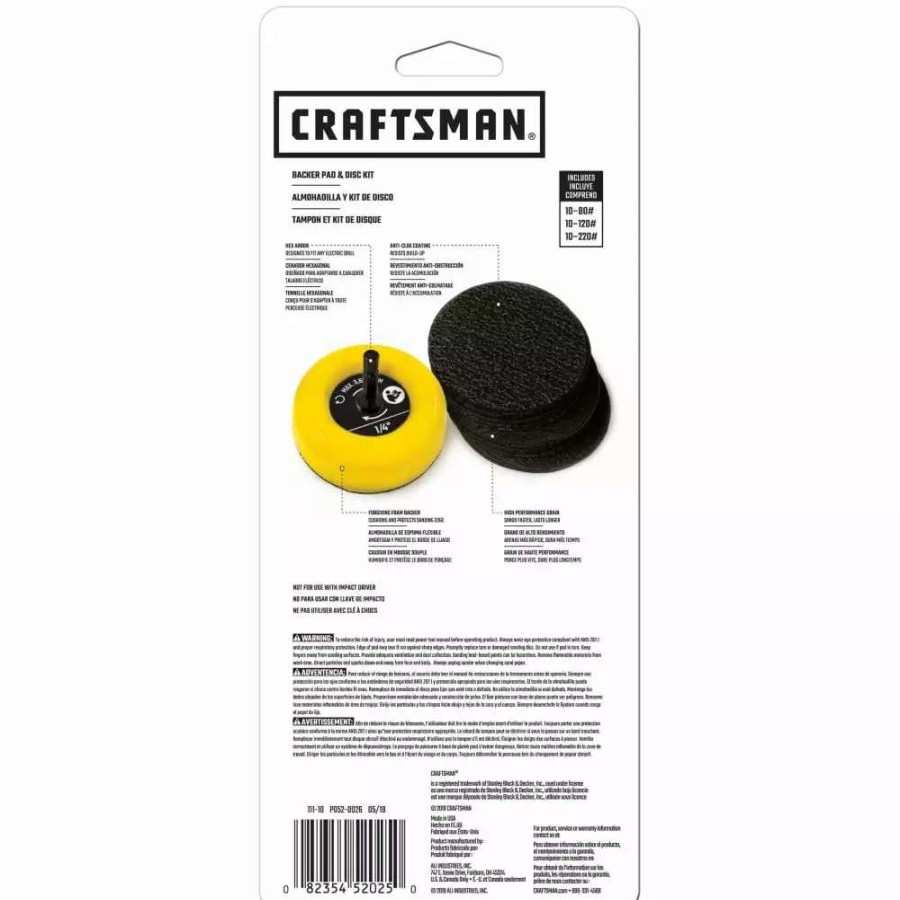 Power Tool Accessories * | Craftsman Power Tool Sandpaper 3 In Cer Disc Kit Asst Grits 1+30 Ceramic Alumina Multi-Grade Pack Disc Sandpaper