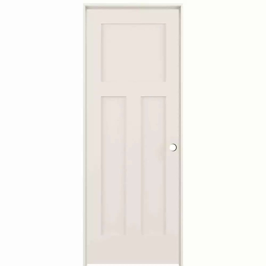 Interior Doors * | American Building Supply Prehung Interior Doors Shaker 32-In X 80-In Moonglow 3-Panel Craftsman Solid Core Prefinished Pine Mdf Left Hand Inswing Single Prehung Interior Door