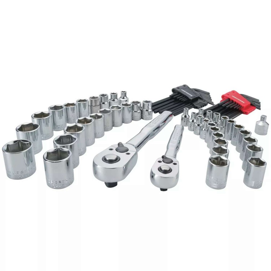 Hand Tools * | Craftsman Mechanics Tool Sets Versastack 71-Piece Standard (Sae) And Metric Combination Polished Chrome Mechanics Tool Set (1/4-In; 3/8-In;)