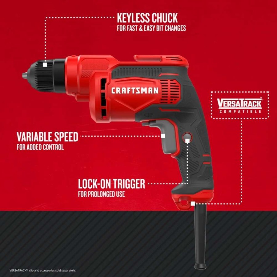 Power Tools * | Craftsman Drills 3/8-In Corded Drill