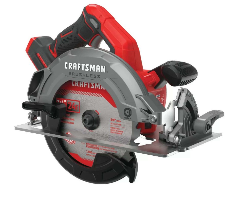 Power Tools * | Craftsman Circular Saws V20 20-Volt Max 7-1/4-In Brushless Cordless Circular Saw