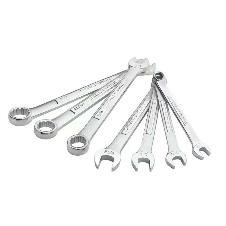 Hand Tools * | Craftsman Combination Wrenches & Sets 7-Piece Set 12-Point Standard (Sae) Standard Combination Wrench Set