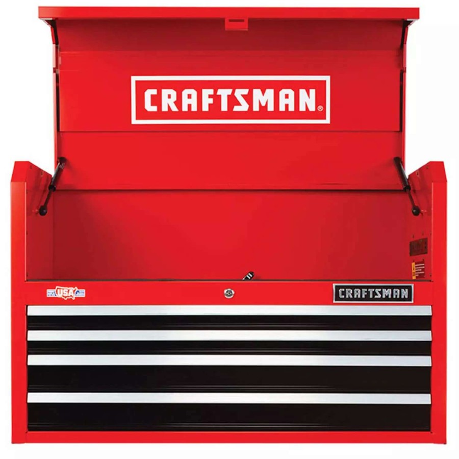 Tool Storage & Work Benches * | Craftsman Top Tool Chests 2000 Series 37-In W X 24.5-In H 4-Drawer Steel Tool Chest (Red)