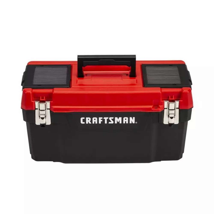 Tool Storage & Work Benches * | Craftsman Portable Tool Boxes Diy 20-In Red Plastic Lockable Tool Box